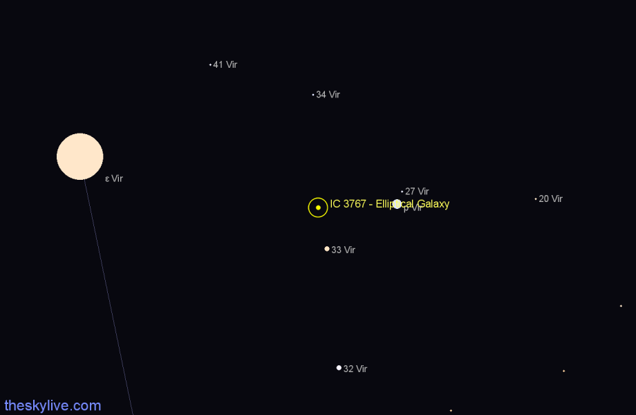 Finder chart IC 3767 - Elliptical Galaxy in Virgo star
