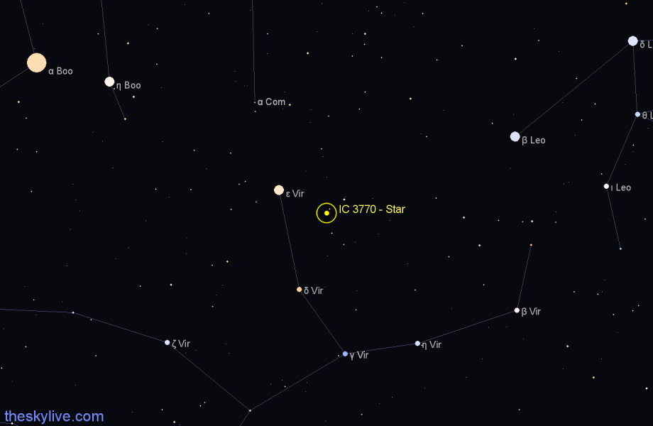 Finder chart IC 3770 - Star in Virgo star