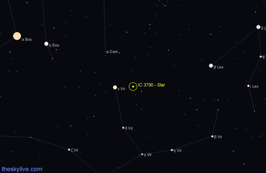 Finder chart IC 3790 - Star in Virgo star