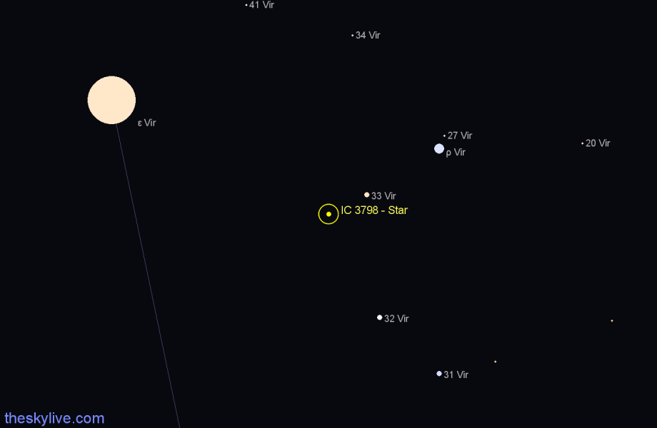 Finder chart IC 3798 - Star in Virgo star