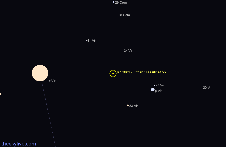 Finder chart IC 3801 - Other Classification in Virgo star