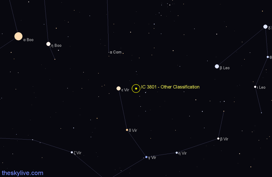 Finder chart IC 3801 - Other Classification in Virgo star