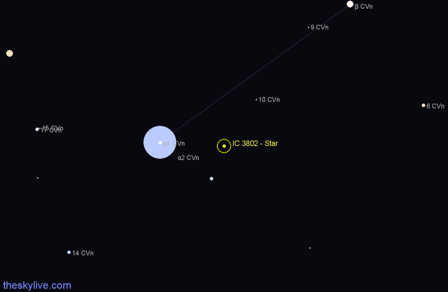 Finder chart IC 3802 - Star in Canes Venatici star