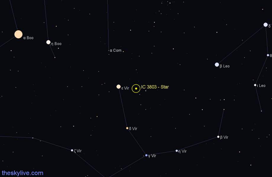 Finder chart IC 3803 - Star in Virgo star