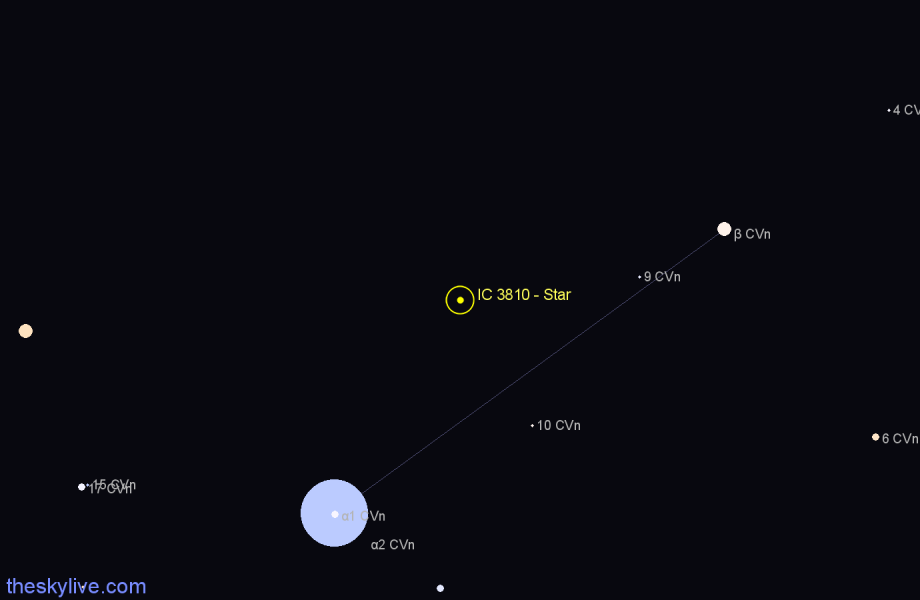 Finder chart IC 3810 - Star in Canes Venatici star