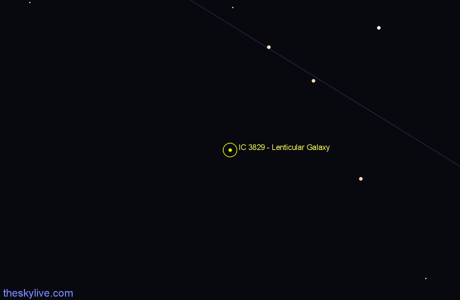 Finder chart IC 3829 - Lenticular Galaxy in Hydra star