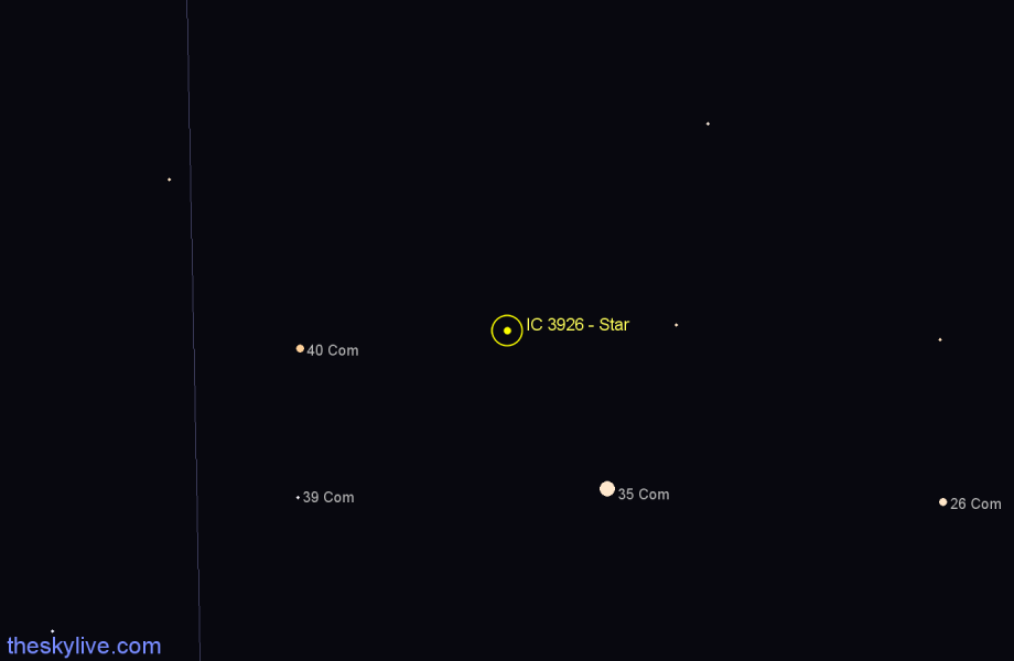 Finder chart IC 3926 - Star in Coma Berenices star