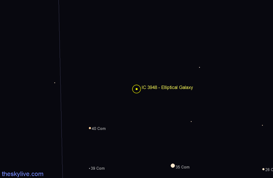 Finder chart IC 3948 - Elliptical Galaxy in Coma Berenices star