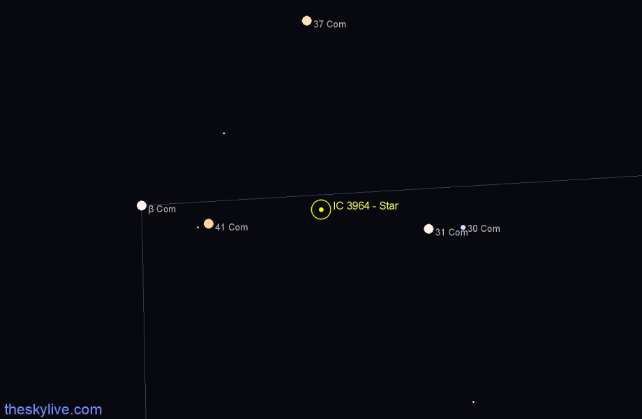 Finder chart IC 3964 - Star in Coma Berenices star