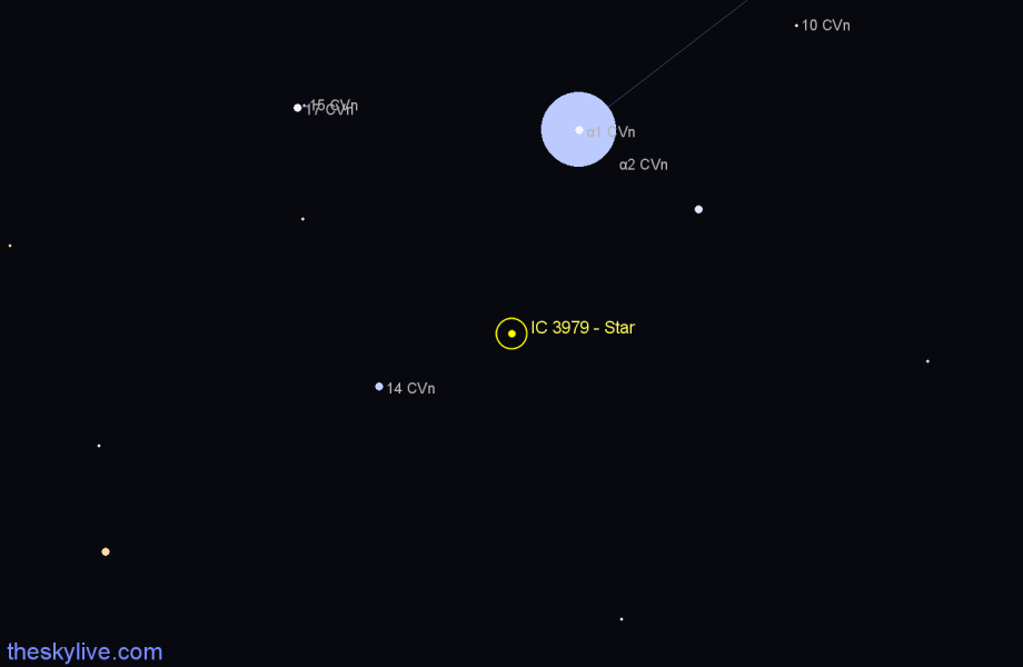 Finder chart IC 3979 - Star in Canes Venatici star