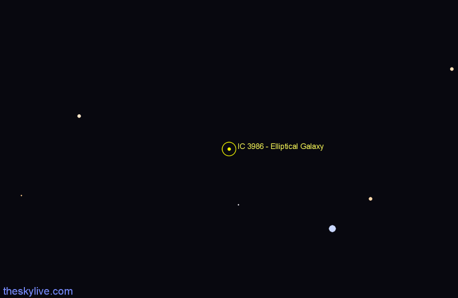 Finder chart IC 3986 - Elliptical Galaxy in Centaurus star