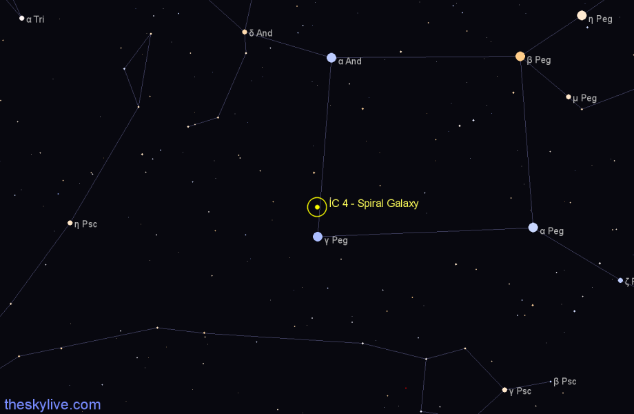 Finder chart IC 4 - Spiral Galaxy in Pegasus star