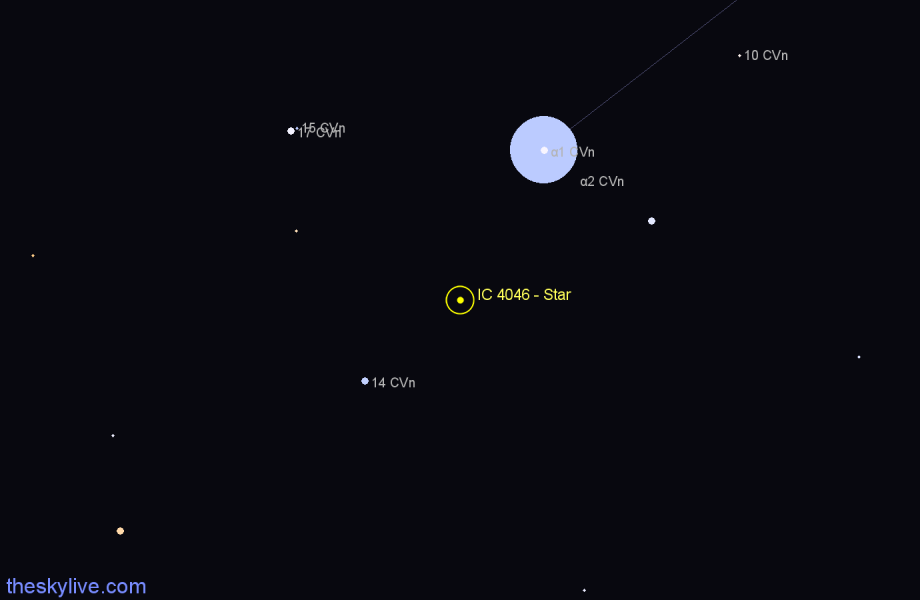 Finder chart IC 4046 - Star in Canes Venatici star