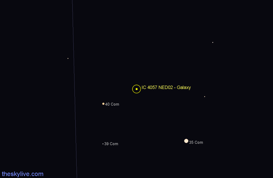 Finder chart IC 4057 NED02 - Galaxy in Coma Berenices star