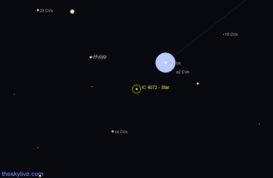 Finder chart IC 4072 - Star in Canes Venatici star
