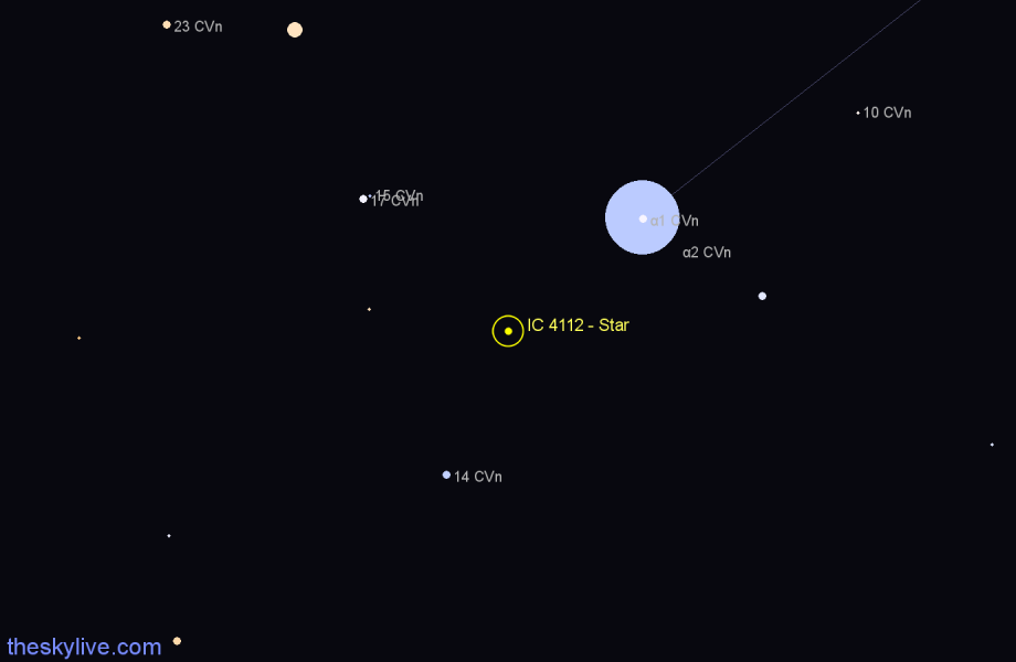 Finder chart IC 4112 - Star in Canes Venatici star