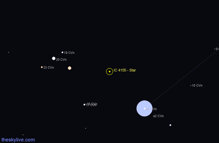 Finder chart IC 4155 - Star in Canes Venatici star