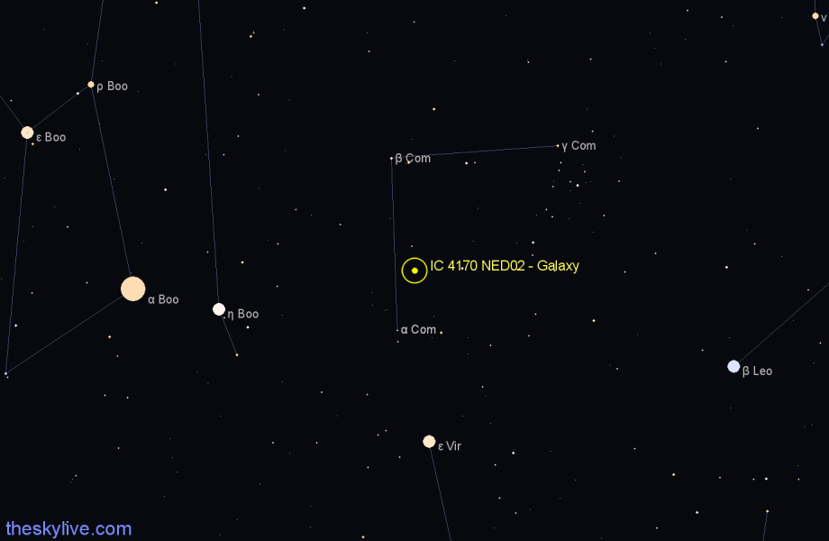 Finder chart IC 4170 NED02 - Galaxy in Coma Berenices star