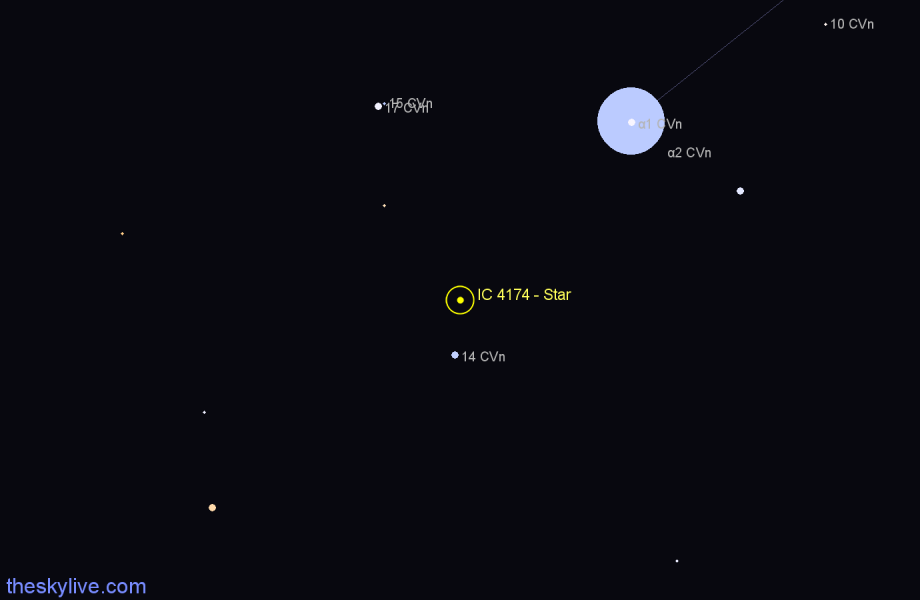 Finder chart IC 4174 - Star in Canes Venatici star