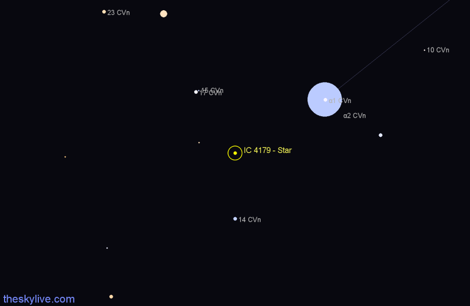 Finder chart IC 4179 - Star in Canes Venatici star