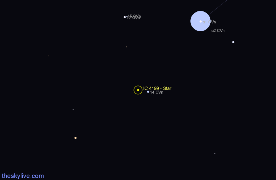 Finder chart IC 4199 - Star in Canes Venatici star