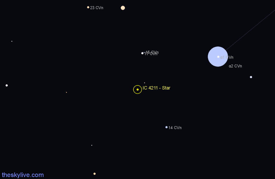 Finder chart IC 4211 - Star in Canes Venatici star