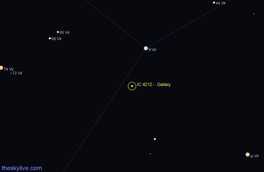 Finder chart IC 4212 -  Galaxy in Virgo star