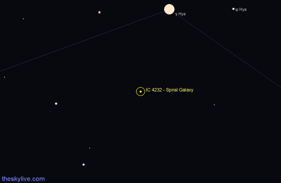Finder chart IC 4232 - Spiral Galaxy in Hydra star