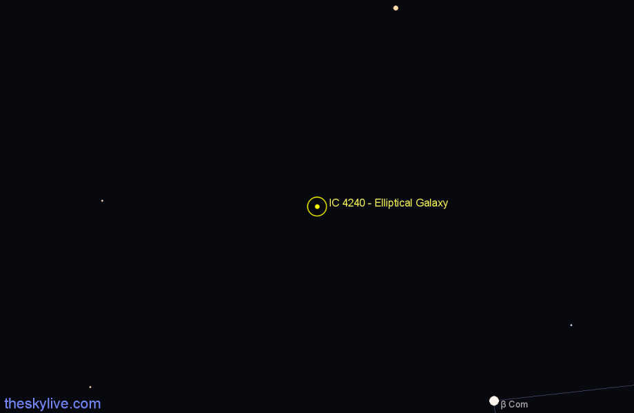 Finder chart IC 4240 - Elliptical Galaxy in Canes Venatici star