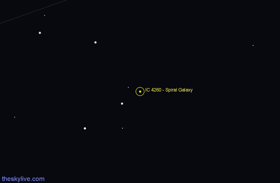 Finder chart IC 4260 - Spiral Galaxy in Hydra star