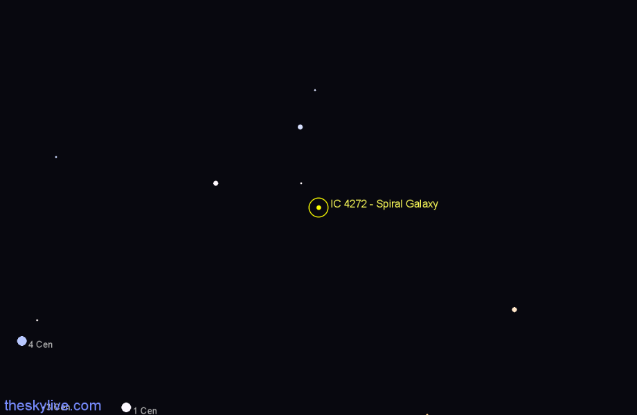 Finder chart IC 4272 - Spiral Galaxy in Hydra star