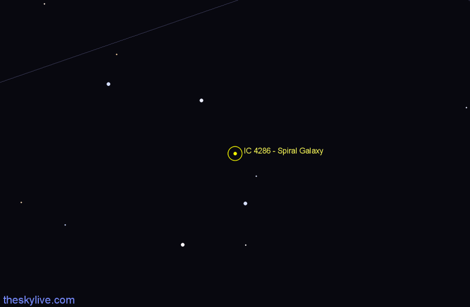 Finder chart IC 4286 - Spiral Galaxy in Hydra star