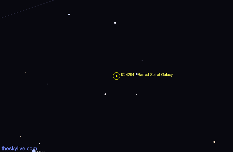 Finder chart IC 4294 - Barred Spiral Galaxy in Hydra star