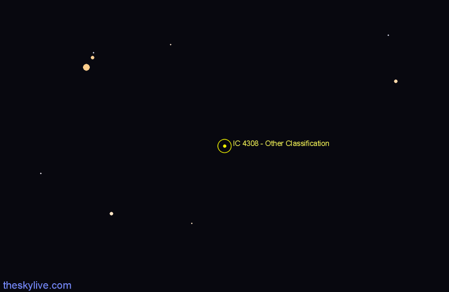 Finder chart IC 4308 - Other Classification in Canes Venatici star