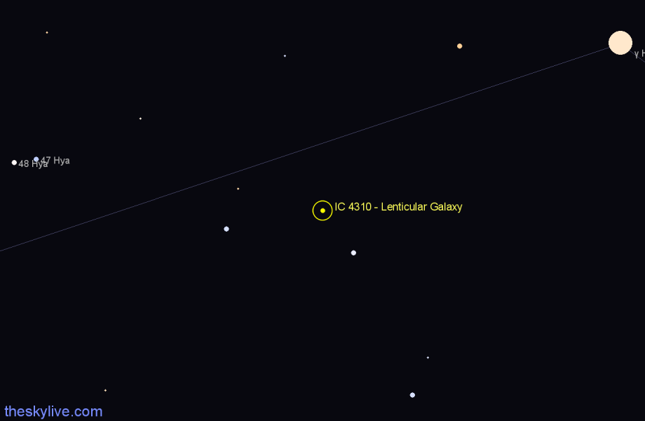 Finder chart IC 4310 - Lenticular Galaxy in Hydra star