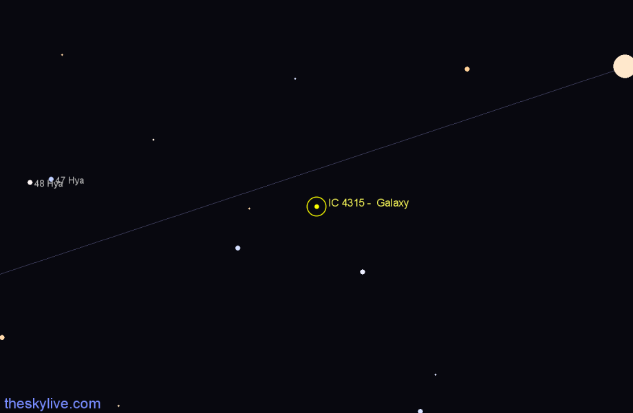 Finder chart IC 4315 -  Galaxy in Hydra star