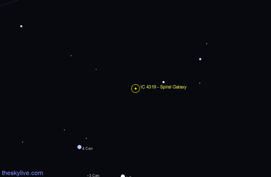 Finder chart IC 4319 - Spiral Galaxy in Hydra star