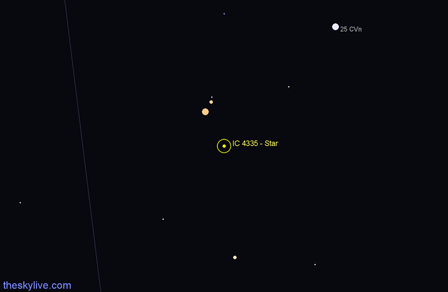 Finder chart IC 4335 - Star in Canes Venatici star