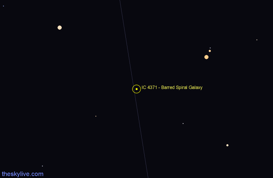 Finder chart IC 4371 - Barred Spiral Galaxy in Canes Venatici star