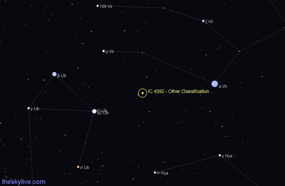 Finder chart IC 4392 - Other Classification in Virgo star