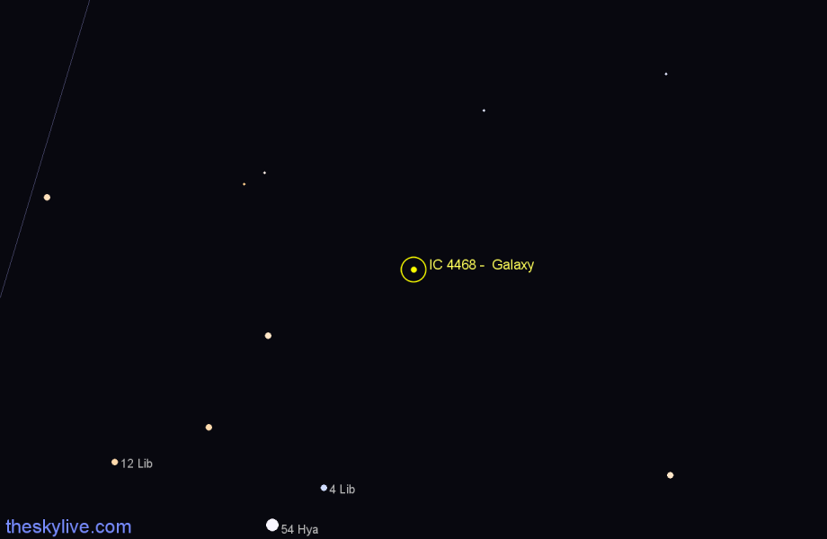 Finder chart IC 4468 -  Galaxy in Libra star