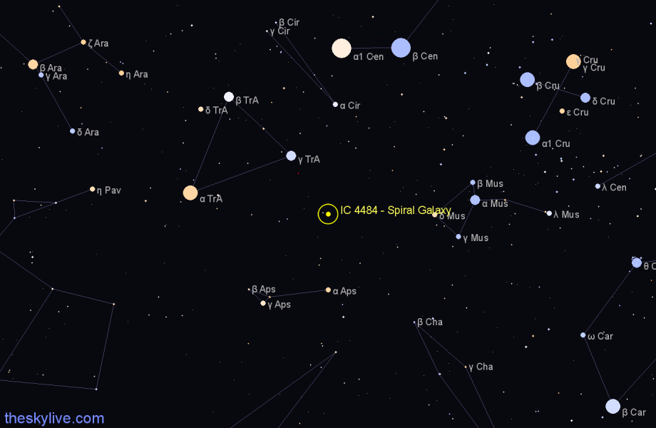 Finder chart IC 4484 - Spiral Galaxy in Apus star