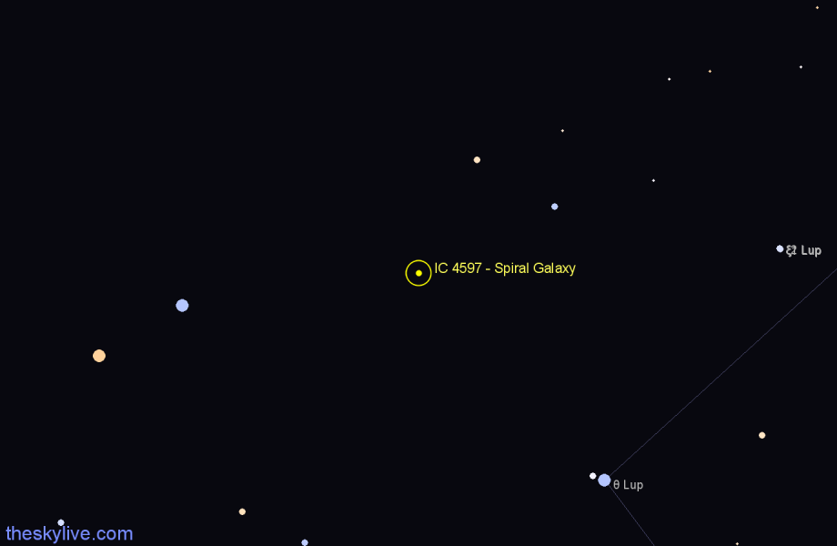 Finder chart IC 4597 - Spiral Galaxy in Scorpius star