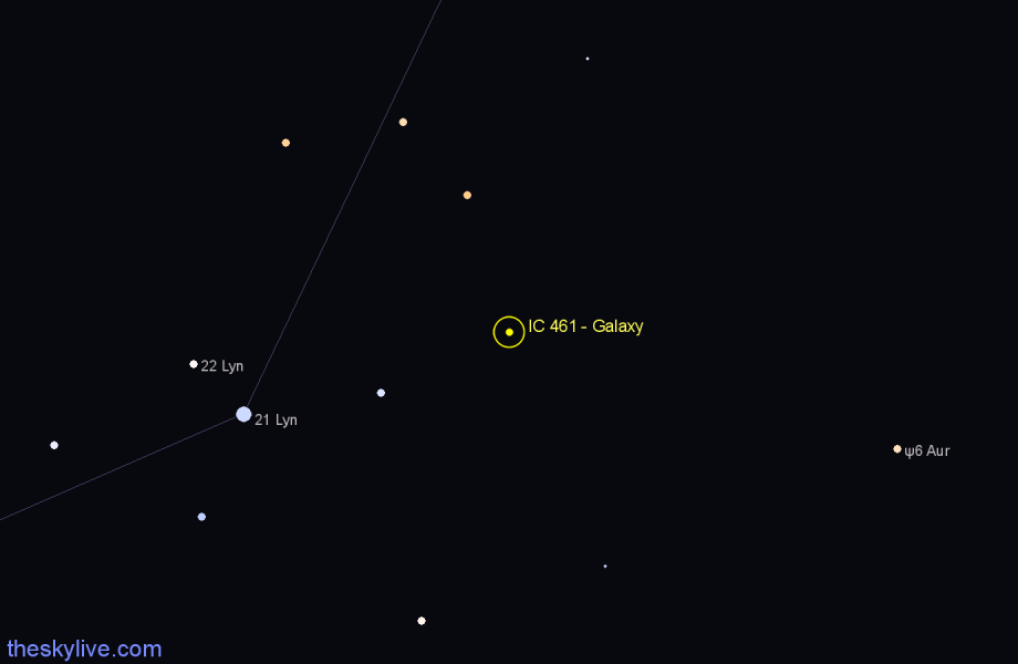 Finder chart IC 461 - Galaxy in Lynx star