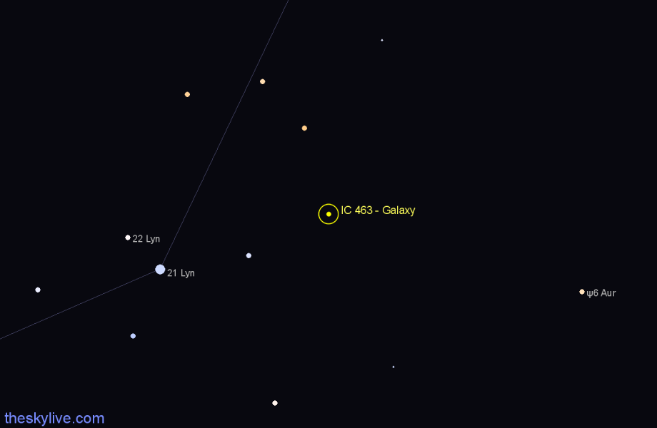 Finder chart IC 463 - Galaxy in Lynx star