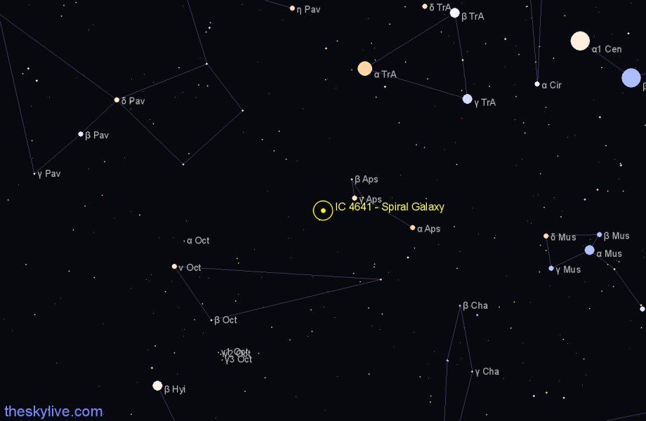 Finder chart IC 4641 - Spiral Galaxy in Apus star