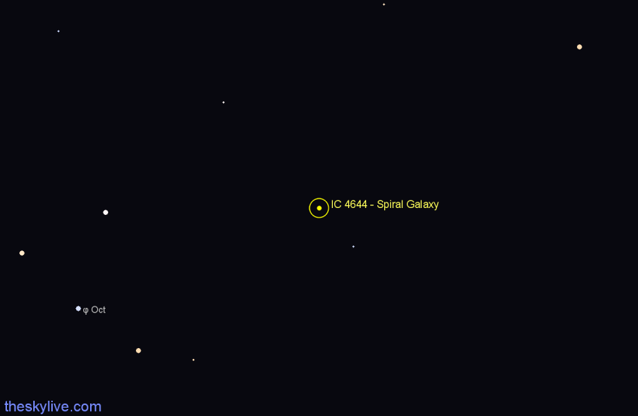Finder chart IC 4644 - Spiral Galaxy in Apus star