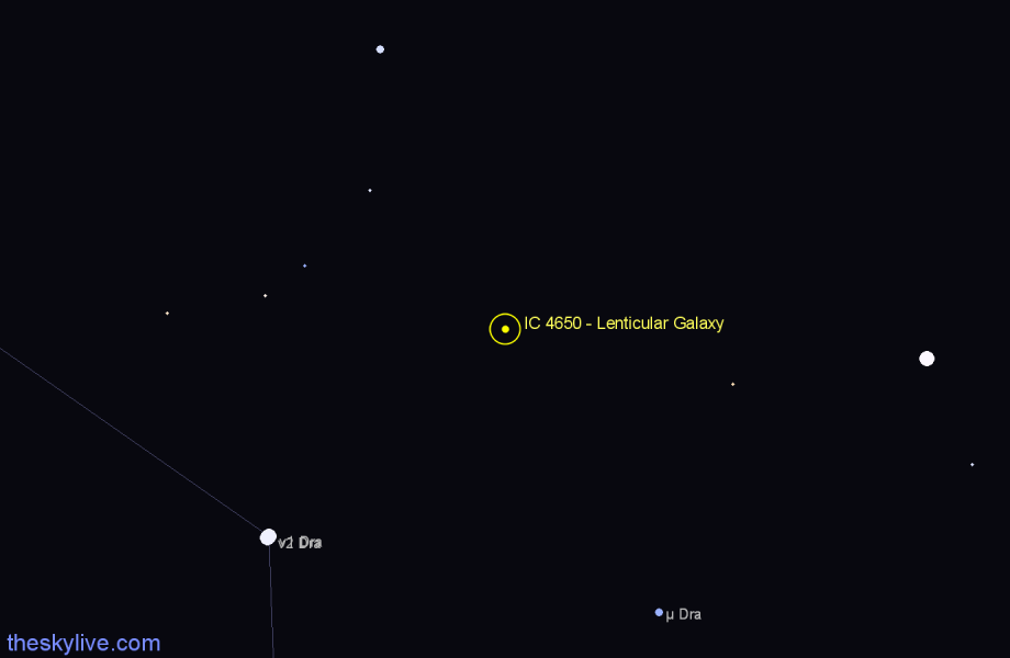Finder chart IC 4650 - Lenticular Galaxy in Draco star