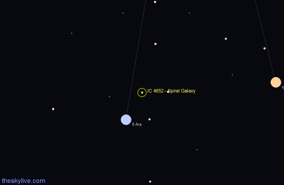 Finder chart IC 4652 - Spiral Galaxy in Ara star
