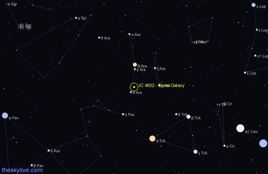Finder chart IC 4652 - Spiral Galaxy in Ara star